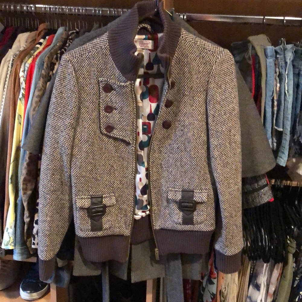 Penguin tweed bomber jacket. Size S